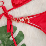 DEKA Sexy Halter Metal Chains Diamond Bikini Set Shiny Rhinestone Bikini Women Swimsuit Female Swimwear Bathing Suit Swim