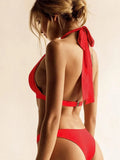 2025 Halter Bra Cup Bikini Sexy Swimsuit Female White Swimwear Women Push up Bikini set Brazilian Bathing Suit Bandeau Swim suit
