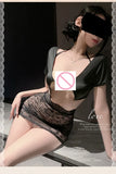 Sexy lingerie, lace butt-covering secretary uniform, sexy pure desire flirting pajamas set