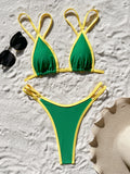 Sexy Patchwork Mini Bikinis Sets Two Pieces Swimsuit Thong Bathing Suit Swimwear Biquini Conjunto De Bikini Tankini Beachwear