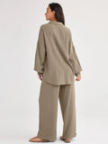 2026 Spring and Summer Casual Suit New Fashion Suit Loose Casual Top Wide Leg Pants Two-piece Set for Women