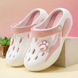 2026 Summer Sandals For Women Platform Shoes Thick Sole Cute DIY Paw Girls Street Beach Slippers Soft EVA Female Fashion Clogs