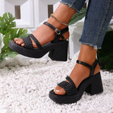 2026 Summer New Women's Fashionable and Comfortable Thick Bottom Sandals with One Line Buckle Design and Simple Open Toe Sandals