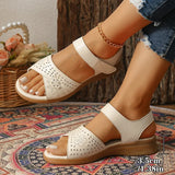 Summer Silver Thick Sole Sandals Women Comfortable Hollow Out Non Slip Platform Sandles Woman Hook Loop Soft Sole Casual Sandals