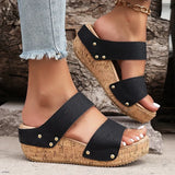 2025 Summer Platform Wedges Sandals Women Vintage Hollow Out Thick Bottom Slippers Woman Comfortable Non Slip Rome Shoes Female