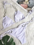 Metal Chains Rhinestones Diamond Bikini Women Swimsuit Female Swimwear Two Pieces Bikini Set Brazilian Bather Bathing Suit Swim