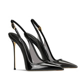 Summer Women High Heeled Shoes for Woman's Pointed Toe Ankle Thin Heels Mixed Colors Pumps Sexy Lady Patent Leather Party Shoes