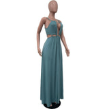 2025 Women's Dress Summer Holiday Solid Long Dresses Sexy Drawstring Lace Up Sleeveless Vestidos Para Mujer Club Party Outfits