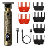 Men's Vintage Hair Trimmer T9 Carving Rechargeable Barber Electric Professional Hair Clipper Beard Trimmer/Metal Haircut Clipper