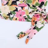 Women's Fashion Casual Floral Print Shoulder Top Women Floral Print Sleeveless Blouse Waist Neck Casual Top For Vacation KAUP