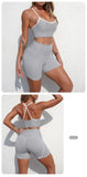 Women's Yoga Sets Sports Fitness Cross Beauty Back Bra Slim Fit Hip-Lifting Shorts Suits Running Workout Gym Training Sets