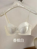 TikTok Viral MOYISU Summer Satin Bralette Strapless Push Up Bra&Set French Retro Anti Sag Lingerie Set Small Breast Support Gift