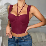 Strappy Vest Hot Girl French Style Inner Wear Sexy Fishbone Camisole Slim Fit Bra New Style ZPHH