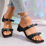 Women's Slippers 2026 New Summer Square Toe  High Heels Casual  Women's Cool Slippers Women's