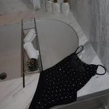 Diamond One Piece Swimsuit With Lace Pants Sexy Bikini Women Swimwear 2025 Swim Suits Female Biquini Sliming Bodysuit Beachwear