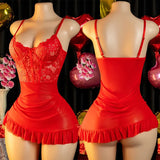 Ladies Sexy Lingerie Bra Erotic Set Transparent Deep V Lace Nightdress Women's Delicate Dress Summer Backless Hot Underwea Set