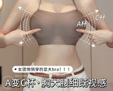 MOYISU Low Back Bra Small Chest -Thickened Pads Convertible Straps Seamless Enhancer for Dresses Elegant Exposed Shoulder Design