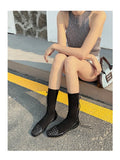 New 2025 Women Fashion Jelly Shoes Summer Cut-out Flat Sandals, Soft PVC Casual Square Toe Girls Daily Walking Sandalias