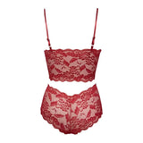 2026 Sexy Lace Flower Printed Lingerie Set for Women Thin Adjustable Shoulder Strap Triangle Cup Bralette And Underwear Suit