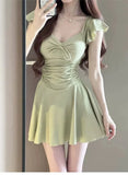 Jumpsuit Style Swimsuit for Women Slimming Down and Covering The Belly with Small Chest Gathering Together for Vacation Swimsuit