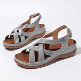 Rome Style Cross Strap Wedges Sandals Women Summer Lightweight Platform Sandles Woman Plus Size 43 Peep Toe Gladiator Sandals