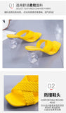 Transparent Strange High Heels Sandals Women Summer  Plus Size Weave Female Slippers Fashion Yellow Open Toe Slides