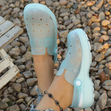 Jelly Color Platform Clogs Sandals Women 2026 Summer Thick Bottom Non Slip Beach Sandles Woman Breathable Slip On Garden Shoes