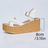 Summer Chunky Platform Sandals Women Plus Size 43 Ankle Buckle Wedge Heels Sandals Woman Thick Bottom Gladiator Sandalias Mujer