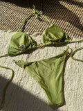 Shiny Sparkling Halter Metal Ring Bikini Women Swimwear Female Swimsuit Two-pieces Bikini Set Brazilian Bather Bathing Suit Swim