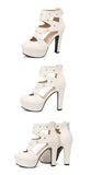 NASBAVI Summer Fashion Women Sandals Round Toe Chunky Heels 12cm Platform 3.5cm Zipper Crystal Plus Size 48 49 50 Party Shoes