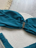 Wrinkled Bandeau High Cut Mini Thong Bikini Female Swimsuit Women Swimwear Two-pieces Bikini Set Bather Bathing Suit Swim Lady