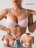 Butterfly lace Backless Style sexy bras Fashion Comfortable women's bra Front closure push-up bra