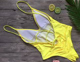 S - XXL V Neck Scrunch Butt Female Swimwear One Piece Swimsuit Women Backless Monokini High Cut Leg Bathing Suit Swim Bodysuit