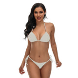 Black Sexy Bikini Split Swimsuit Set Tie-Up Neck Adjustable Straps Beachwear for Women