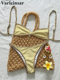 S - XL Polka Dot Bikini Female Swimsuit Women Swimwear Two-Pieces Bikini Set Padded High Leg Cut Bather Bathing Suit Swim V8181