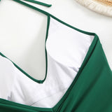 2026 Halter Swimsuit One Piece Backless Solid Swimwear Women Bathers Bathing Swimming Swim Suit Padded Beachwear Summer