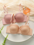 2-piece set of multi-color women underwear with steel rims gathered bra embroidered lace daily sweet braissere push up bra 1903