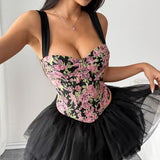Phantasy Women's Leopard Strap Vest Sexy Backless Floral Print Camisole Fashion Lace up Corset Top 2026 Summer Female Clothing