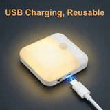 Motion Sensor Light USB Type-C Charging Night Lamp Dimmable White/Warm Light for Bedroom Kitchen Stair Hallway Cupboard Lighting
