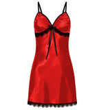 Women Sexy Sleepwear Sleeveless Nighties V-neck Nightgown Plus Size Nightwear Lace Nightdress Silk Satin Night Dress