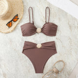 High Waist Bikini Women's Swimsuit Two-piece Bathing Suits Bandeau Woman Swimwear Trend Bikinis Sets Brazilian Beach Wear