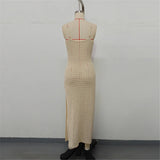 V Neck Sleeveless Hollow Out Crochet Knitted Tunic Beach Cover Up Cover-ups Beach Dress Beach Wear Beachwear Female Women V7212