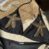 Rhinestone Starfish White Swimwear Halter String Triangle Micro Bikini Thong Sexy Swimsuit Women Bikinis Sets Mujer 2026 Bather