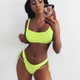2026 High Cut Micro Thong Bikini Female Thong Bikinis Swimsuit Women Swimwear Two-pieces Bikini Set Brazilian Bathing Suit Swim