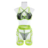 Toucheart Sexy Floral Embroidery Underwear Steel Ring Bra Lace Mesh Sexy Webbing Hollow Waistband Hanging Erotic Lingerie Suit