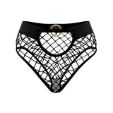 New Style Mesh Sexy Women's Panties Solid Color Mid High Waist Fishnet Lingerie Ladies Hollow Out Transparent Elasticity Briefs