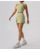 2025 Tennis Skirts Shorts Women Solid Sports Gym High Waist Yoga Fitness Shorts Slim Fit Breathable Running Fitness Mini Skirt
