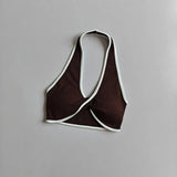 Shockproof Breathable Sports Bra Halter Neck Vest with Chest Pad for Gym Running Yoga Pilates Training Fitness Back Beauty