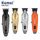Kemei 2293 Men Zero Gapped Cordless Hair Clipper Professional Hair Beard Trimmer Barber Rechargeable Finish Hair Cutting Machine