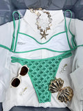 XS - XL Flowers Printed High Cut Bikini Women Swimsuit Female Swimwear Two-pieces Bikini Set Bather Bathing Suit Swim Beach Wear